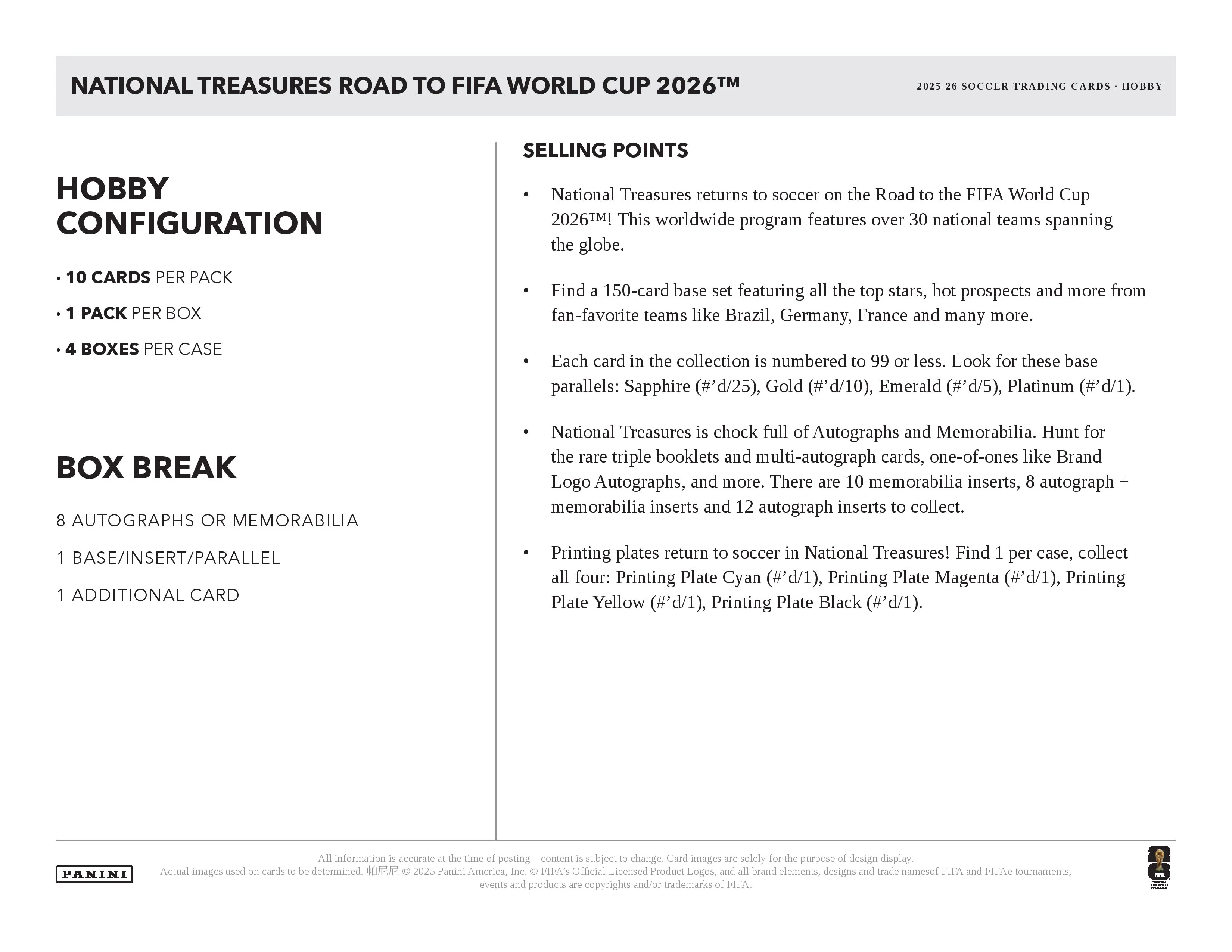 2025-26 Panini National Treasures Road to FIFA World Cup Soccer Hobby Box (Pre Order) - Image 5