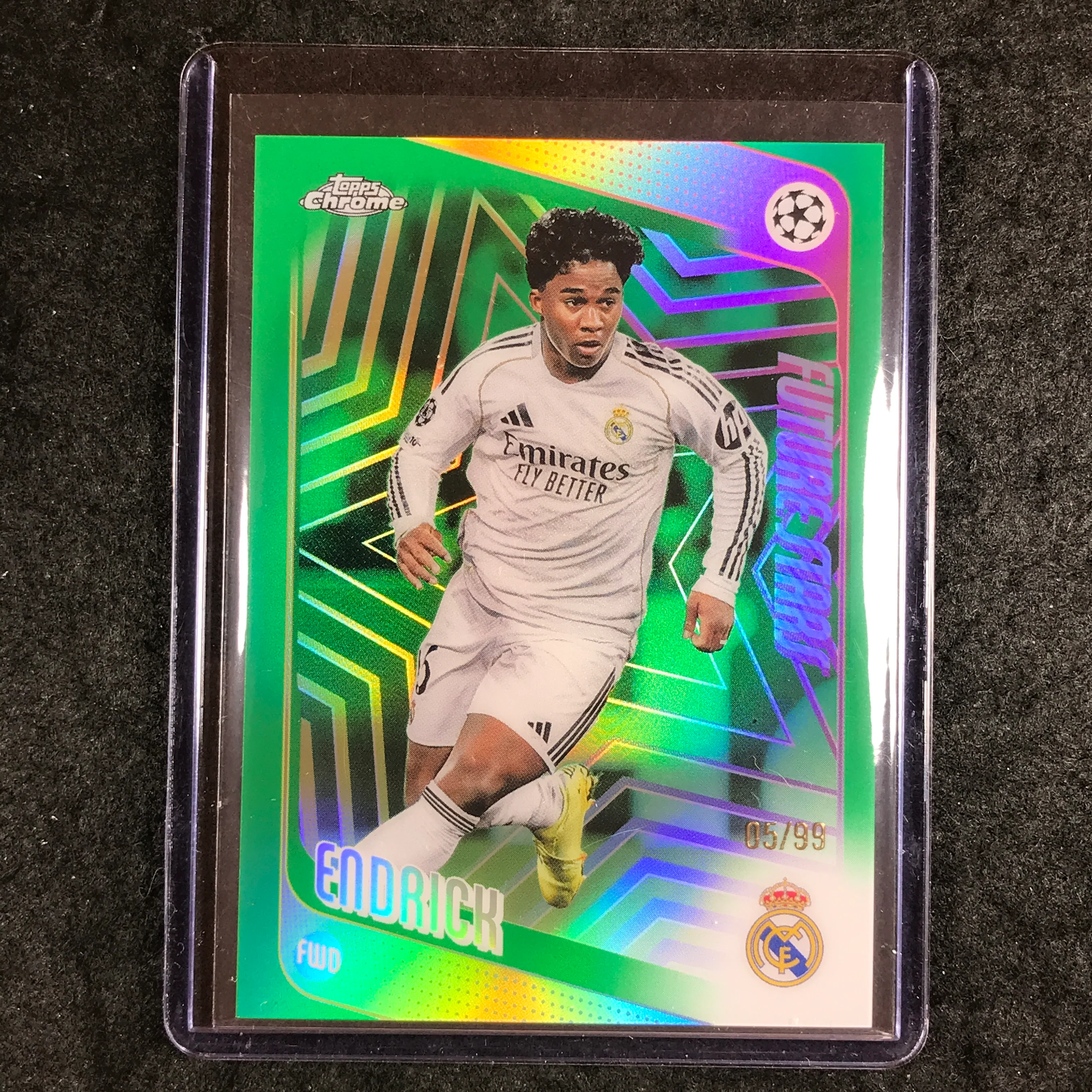2025-26 Topps Chrome UEFA CC ENDRICK Future Stars Green Refractor 5/99