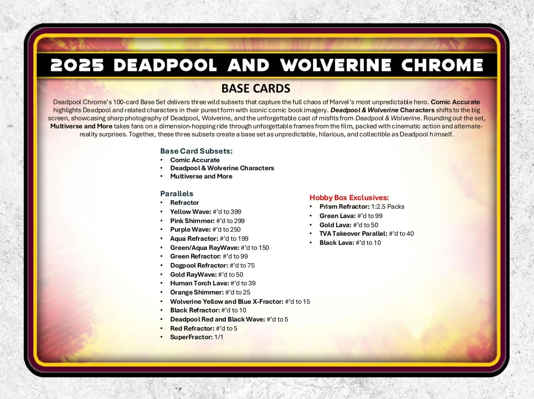 2025 Topps Deadpool Chrome Hobby Pack - Image 3