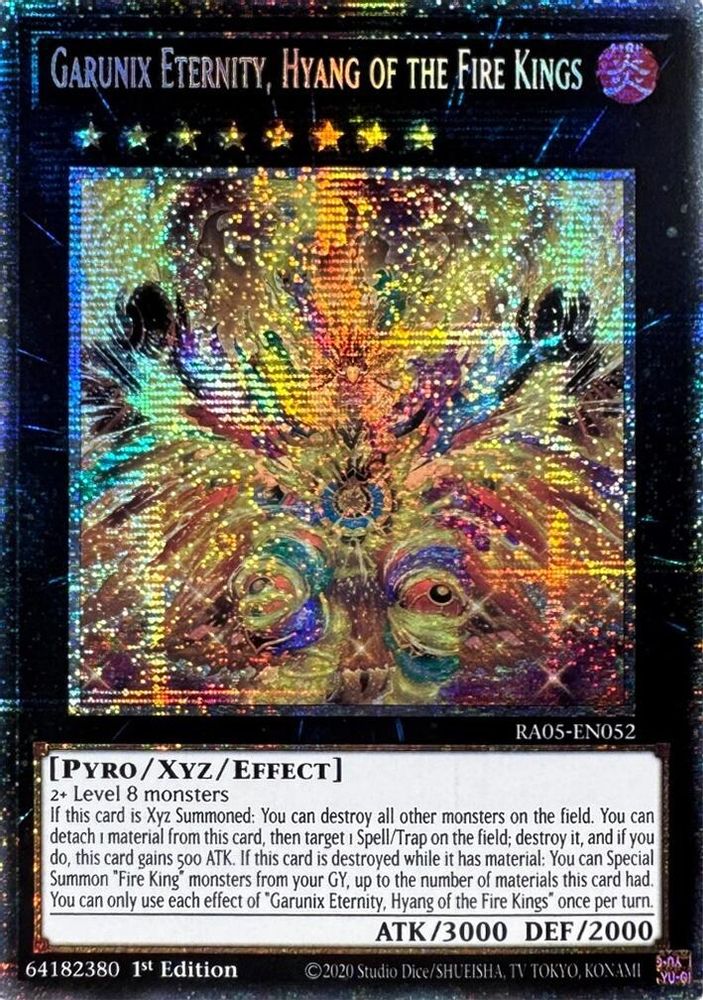 [STARLIGHT RARE] Garunix Eternity, Hyang of the Fire Kings - (RA05-EN052) - 1st Edition