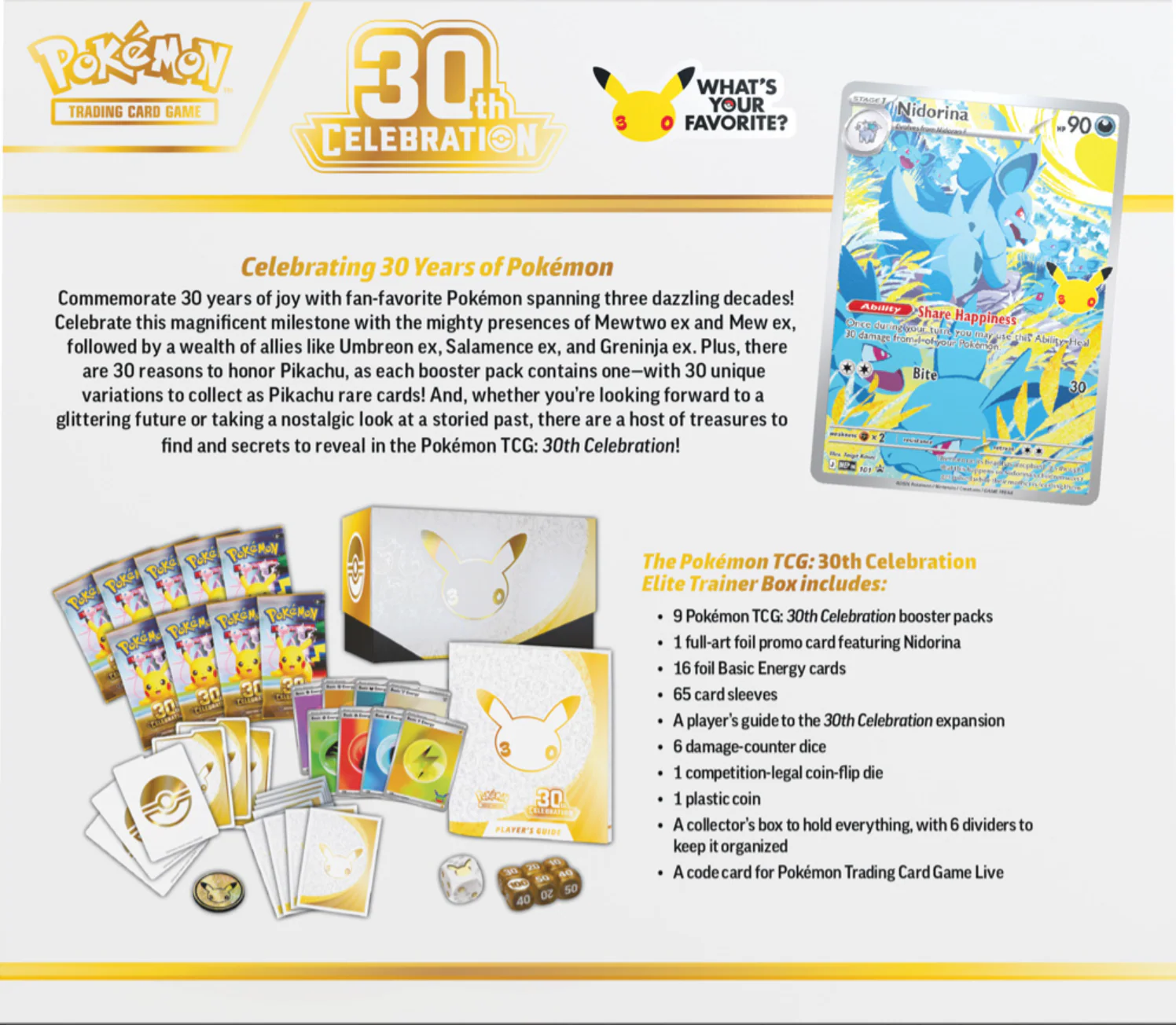 Pokemon TCG 30th Celebration Elite Trainer Box (Pre Order) - Image 2